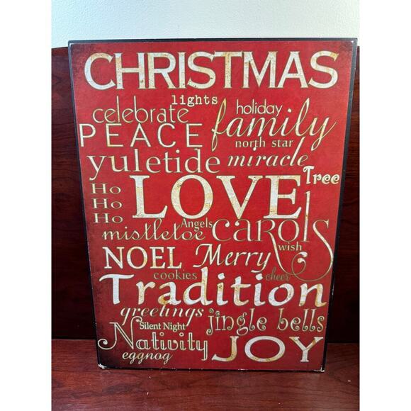 Hobby Lobby 2013 Heartland Holiday Sign 16" x 12" Christmas Words Sayings - Picture 1 of 9